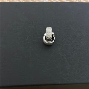 Elegant Silver and CZ Huggy Earring